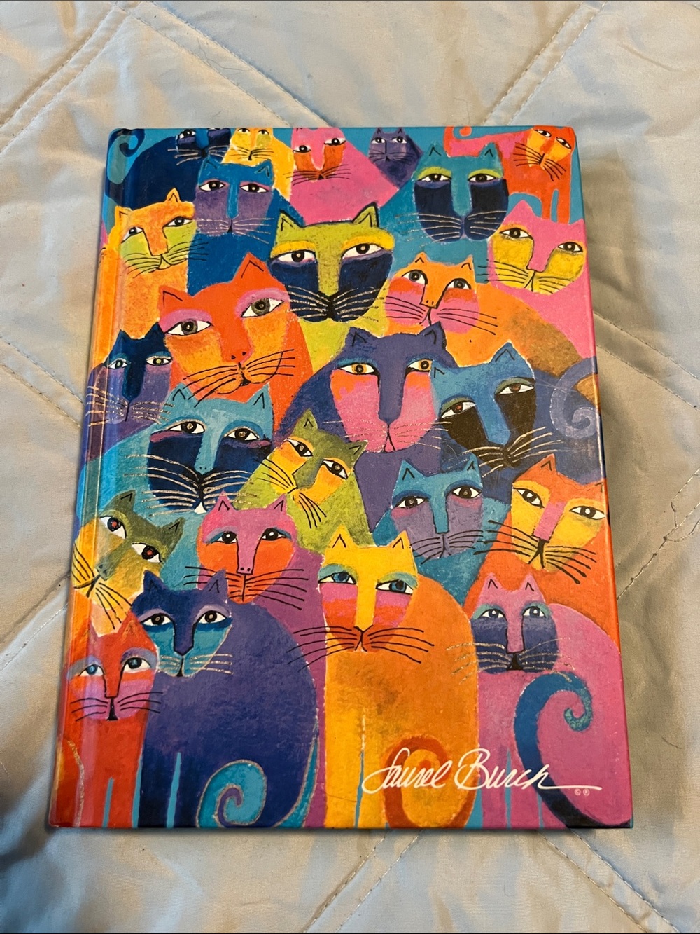 Laurel Burch Multicolor Cat Notebook - Vibrant Cats Design